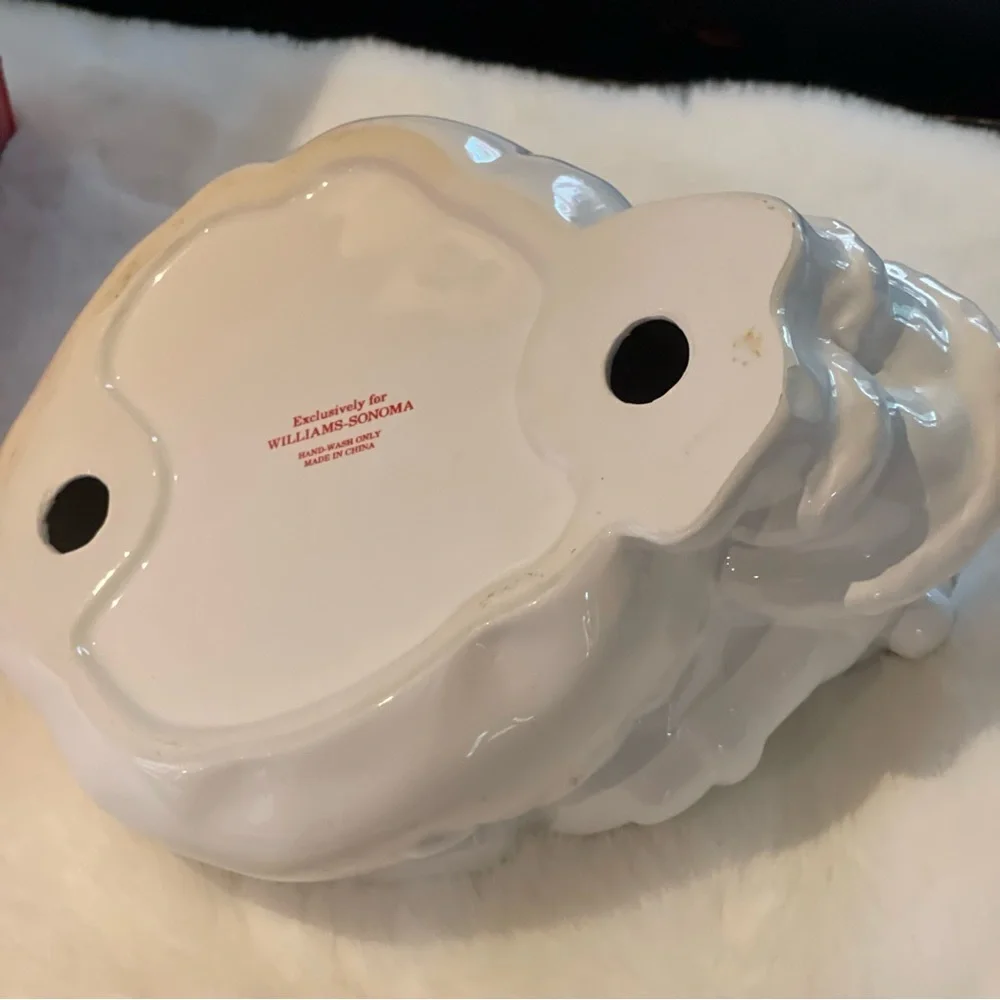 Williams Sonoma Ceramic Santa Candle Holder